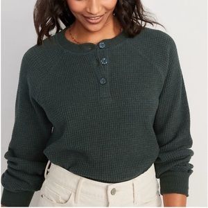 Old Navy Waffle Knit Henley Top
